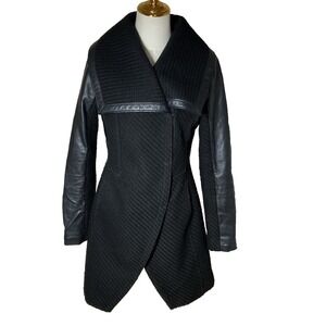 Betsey Johnson Black Coat Small Moto Gothic Military Grunge Steampunk Cyberpunk